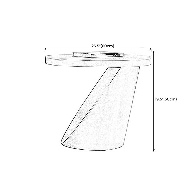 Modern Light Luxury Coffee Table Round Slate Coffee Table with Storage Drawer