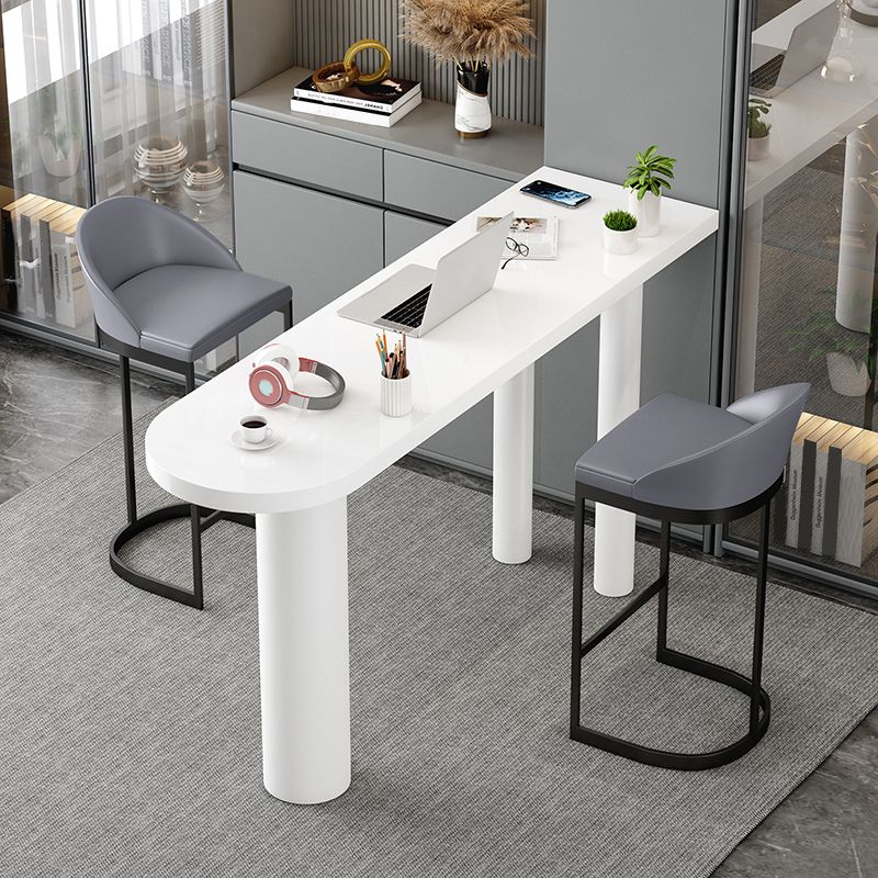 Faux Leather Dining Stool Low Back Bucket Bar Stool with Metal Base