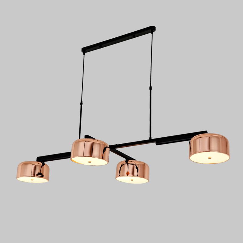 Linear Shape Chandelier Lighting Modern Style 4 Lights Island Lamp for Living Room