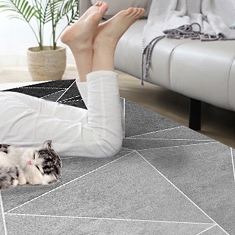 Fashionable Multicolor Nordic Rug Polyester Geometric Blocks Carpet Non-Slip Machine Washable Stain Resistant Rug for Living Room