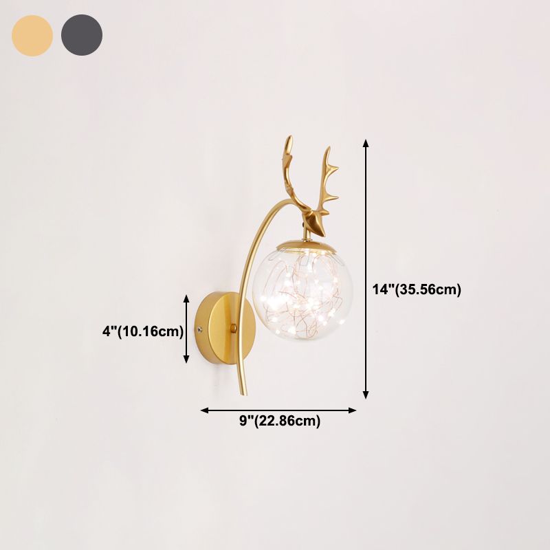 Glaskugelform Wand Licht moderne 1-Licht-Wandmontageleuchte