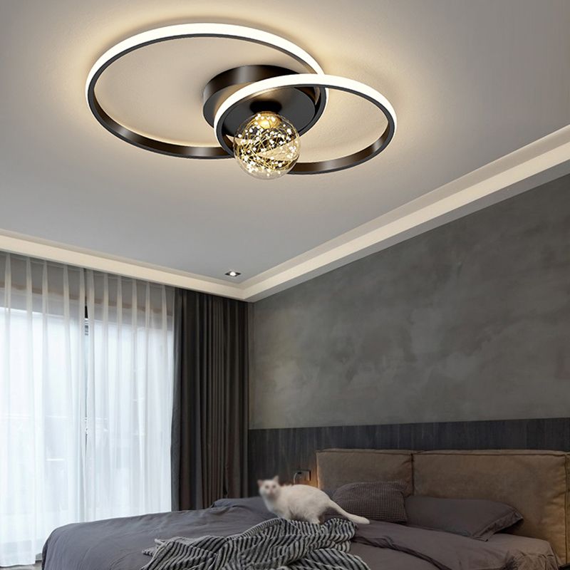 Plafonniers encastrés à LED noirs avec abat-jour en silicone Luminaire encastré moderne