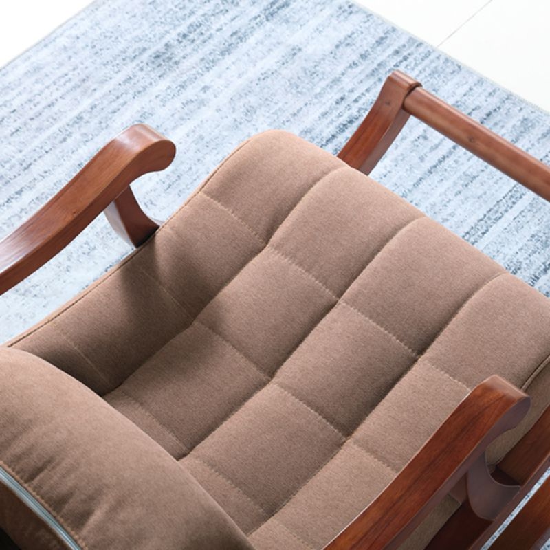 Mid Century Modern Rocking Chair Suede Reclining Rocking Accent Chair with Seat Cushion