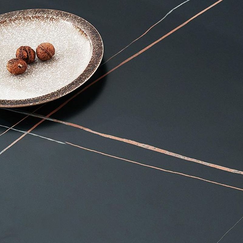 Rectangle Dining Table Industrial Stone Top Dining Table with 4 Legs