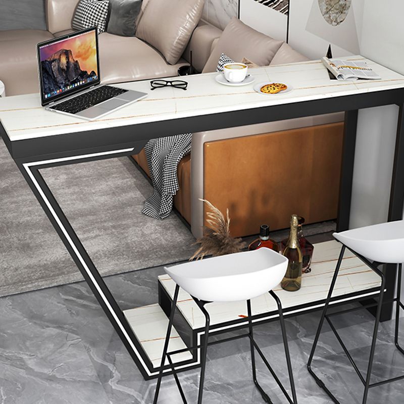 Modern Rectangle Bar Height Table Stone Bar Dining Table for Living Room