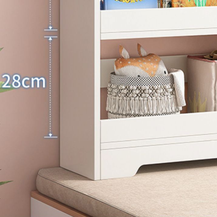 Modern Engineered Wood Bookshelf Standard Vertical Bookcase in Burnish