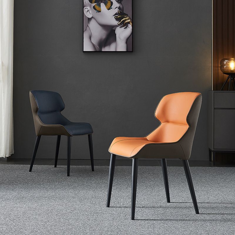 European Glam Style Metal Chair Set Wingback Side Dining Room Kitchen Chairs