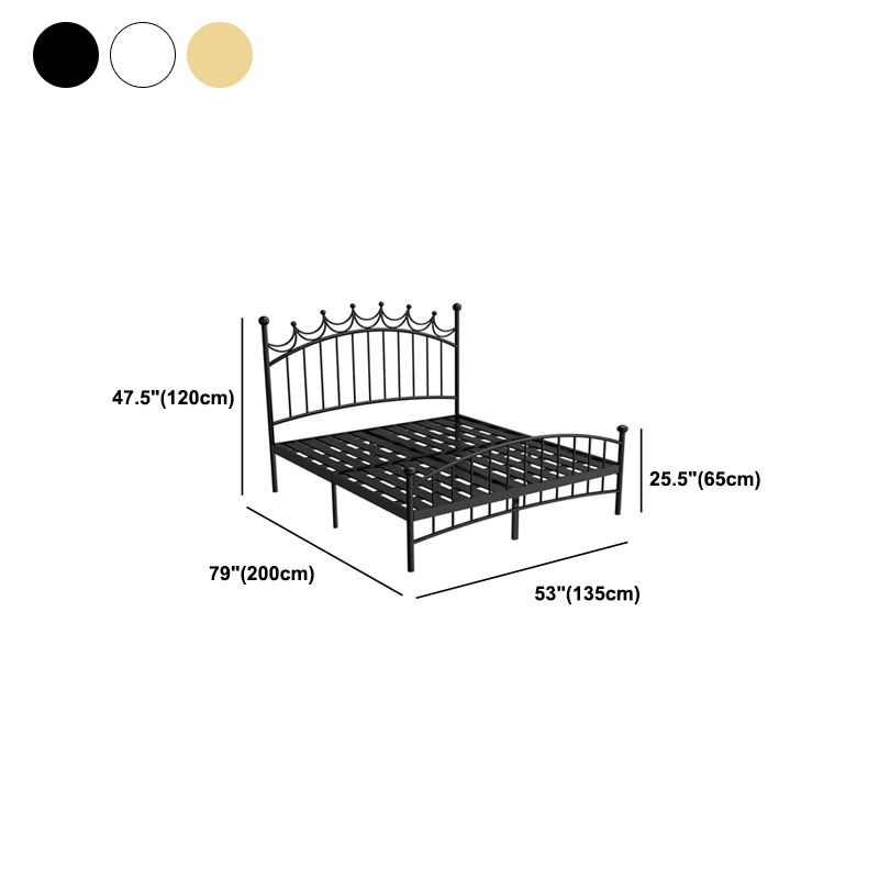 47.24-In High Wire-Grid Open-Frame Bed Luxurious Iron Bed Frame with Headboard