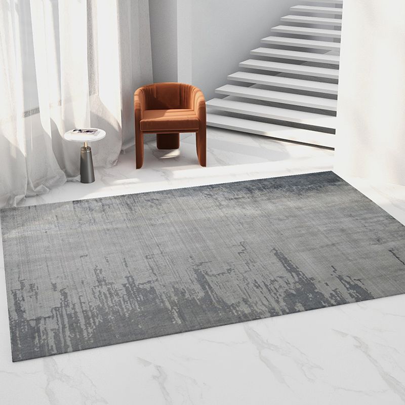 Grey Tone Minimalist Indoor Rug Polyester Color Mottled Carpet Anti-Slip Backing Rug for Home Decor