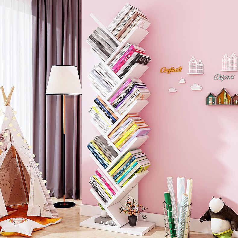 Contemporary Living Room Etagere Shelf Manufactured Wood Bookshelf