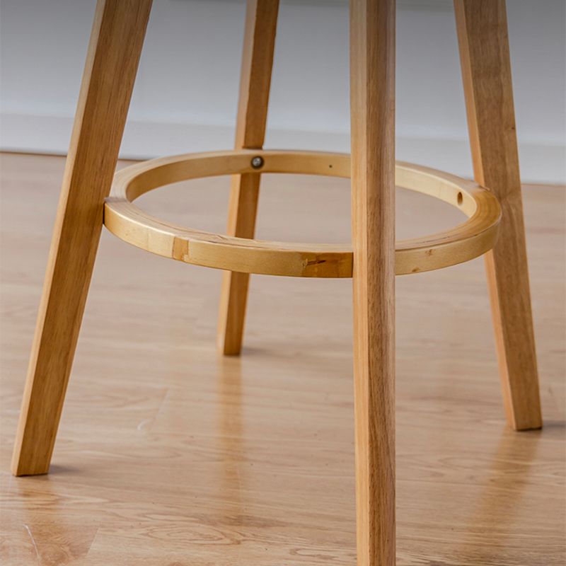 Low Back Dining Stools Round Armless Bar Stools with Wood Base