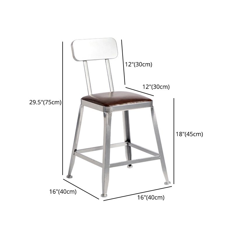 Industrial Leather Bar and Counter Stool Metal Stool with 4 Legs