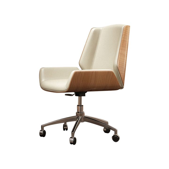 Contemporary Mid Back Task Chair with Padded Arms Upholstered Desk Chair with Metal Frame