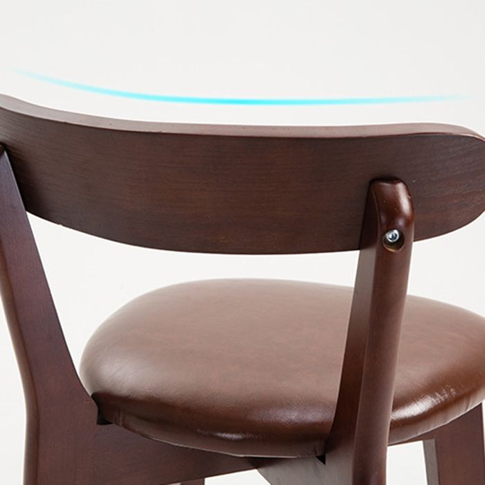 Scandinavian Matte Finish Solid Wood Bar Stool Dessert Shop Footrest Stool