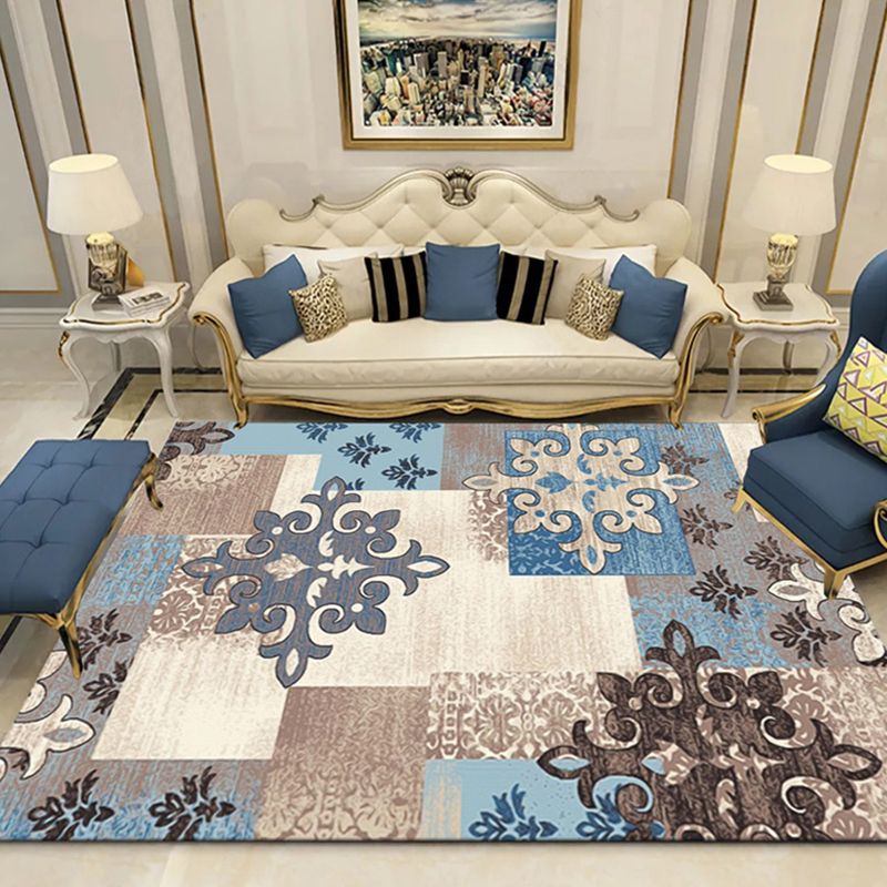 Sanitär Teppich Multi-Color Geometrisches Muster Innenteppich Polyster Haustierfreundlicher Waschblatt Teppich