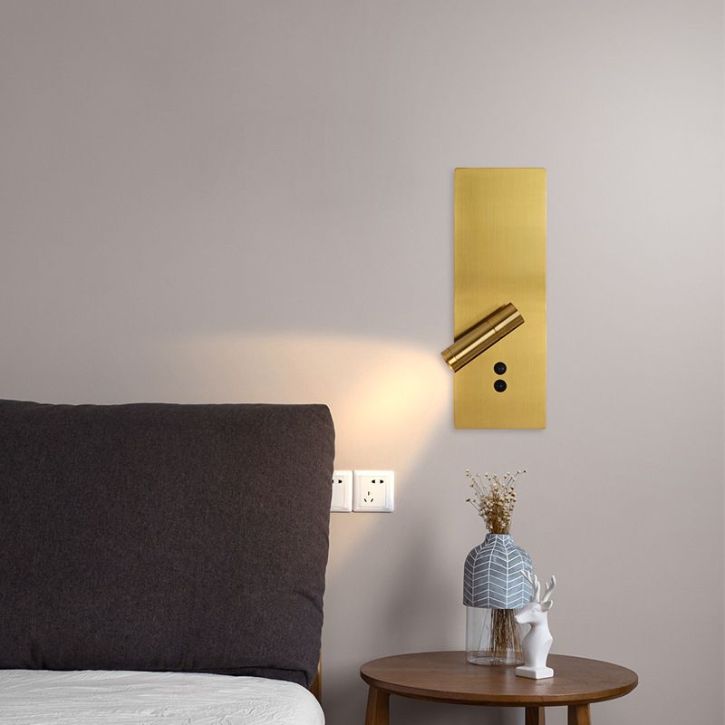 Modern Simple Iron Wall Light Rotatable Rectangle Shape Wall Lamp for Bedroom