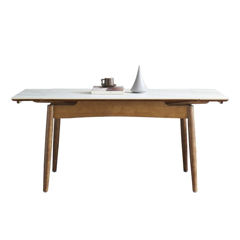 Modern Rectangle Dining Table Stone Top Extension Dining Table