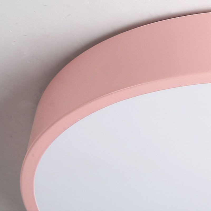 Lámpara de techo de forma redonda Macaroon, estilo moderno y sencillo, hierro, 1 luz, montaje empotrado para habitación de niños