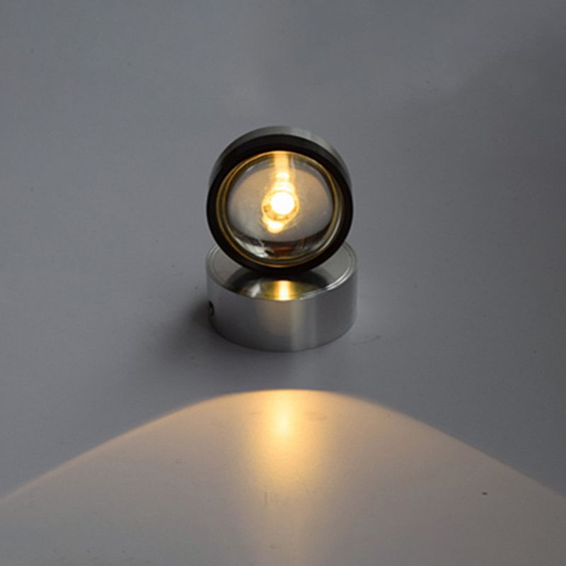 Luce da parete della camera da letto a LED con lampada con funce da parete con finitura in cristallo tondo in illuminazione calda/bianca