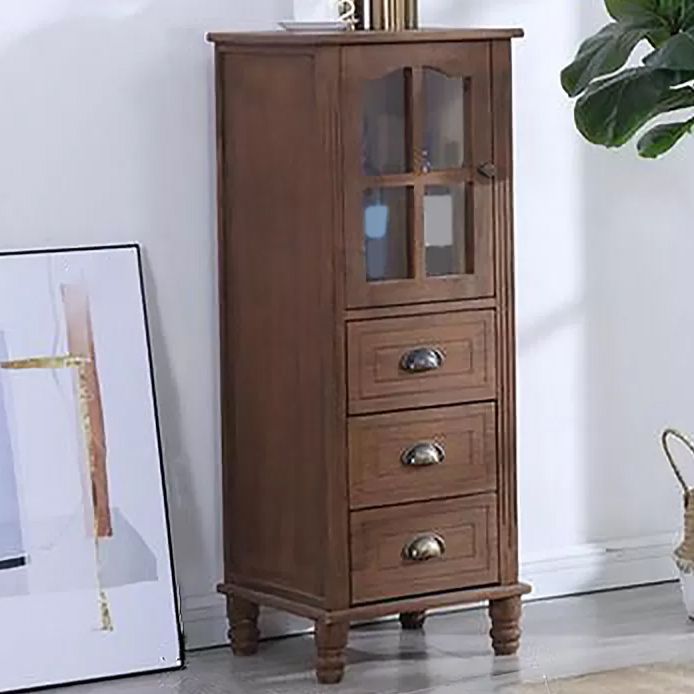 Mid-Century Modern Accent Cabinet with Solid Wood Turned Legs