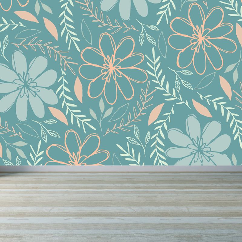 Smooth Botanics Wall Paper Mural Personalized Trendy Wall Covering for Accent Wall