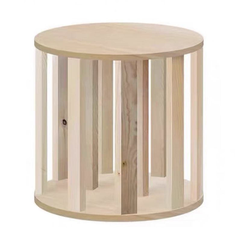 Faux Leather Pouf Cylinder Solid Water Resistant Modern Standard Ottoman