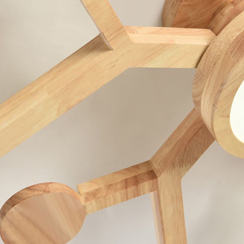 Plafonnier encastré de forme ronde en bois, éclairage encastré moderne multi-lumières en marron