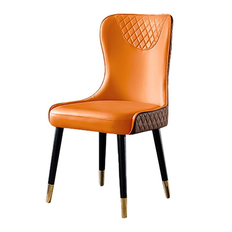 Sillas de comedor de cuero de PU de estilo contemporáneo Silla con respaldo tapizado para cocina