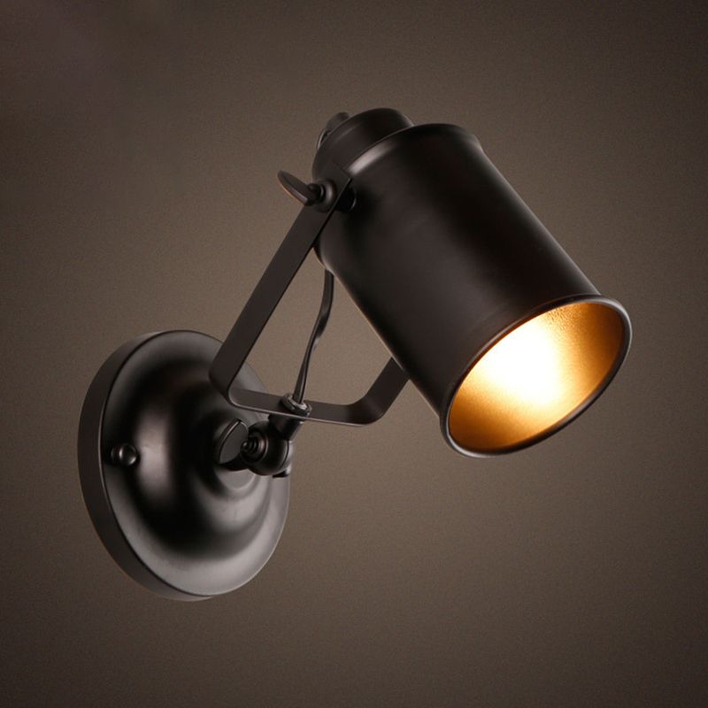 Amerikanischer Land Industriestil zylindrischem Wandleuchel Leuchte Metal 1 Leichte Leuchten