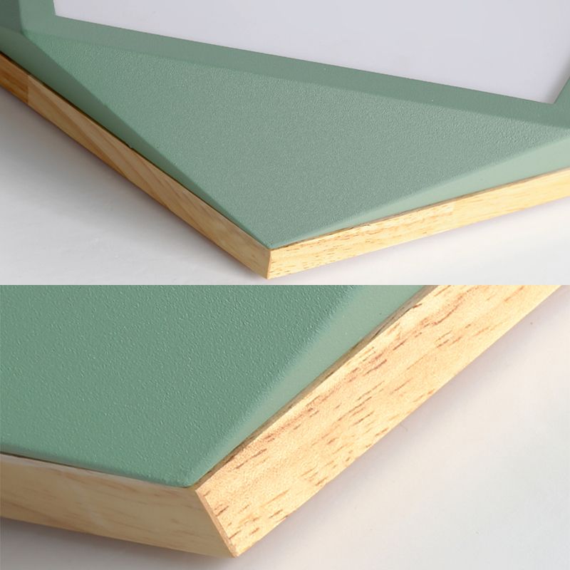 Plafonnier LED Macaron nordique moderne en fer forgé encastré géométrique avec abat-jour en acrylique