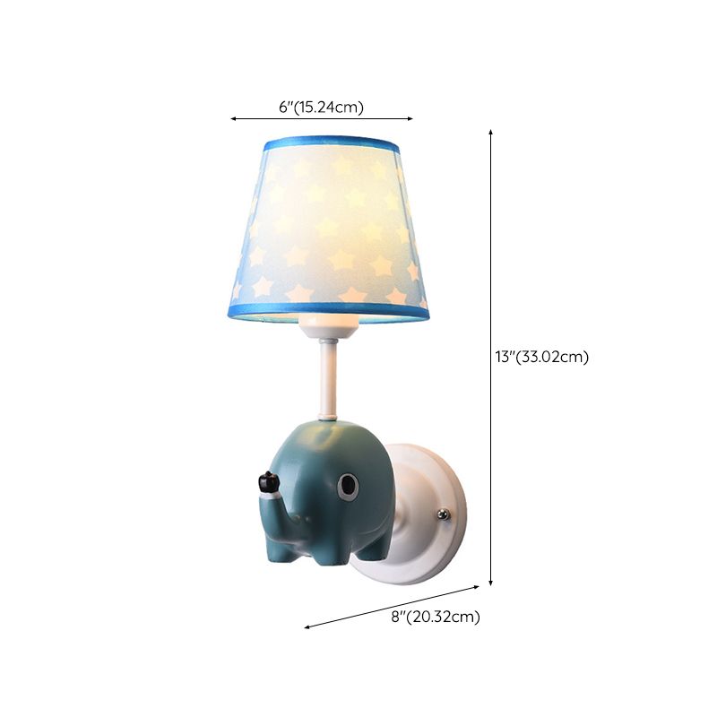 Nordic Style Wall Light Fabric Shade Wall Lamp for Children's Room (Included Doll)