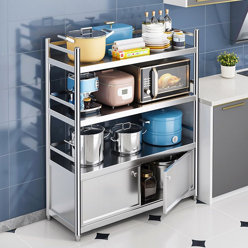 Stainless Steel Prep Table Home Dining Kitchen Island Cart in Silver