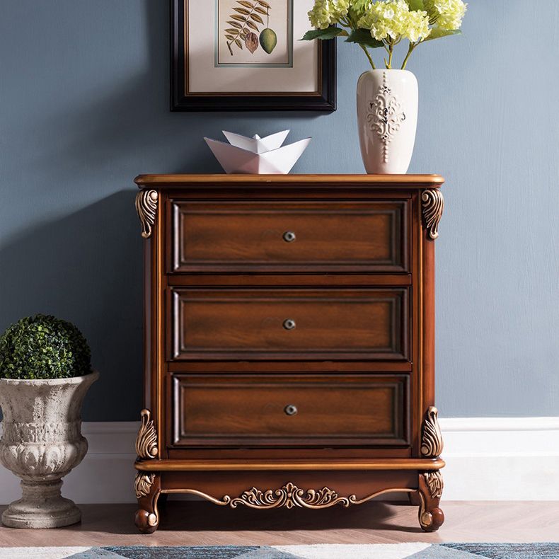 Traditional Wooden Storage Chest Bedroom Vertical Chest with Drawers