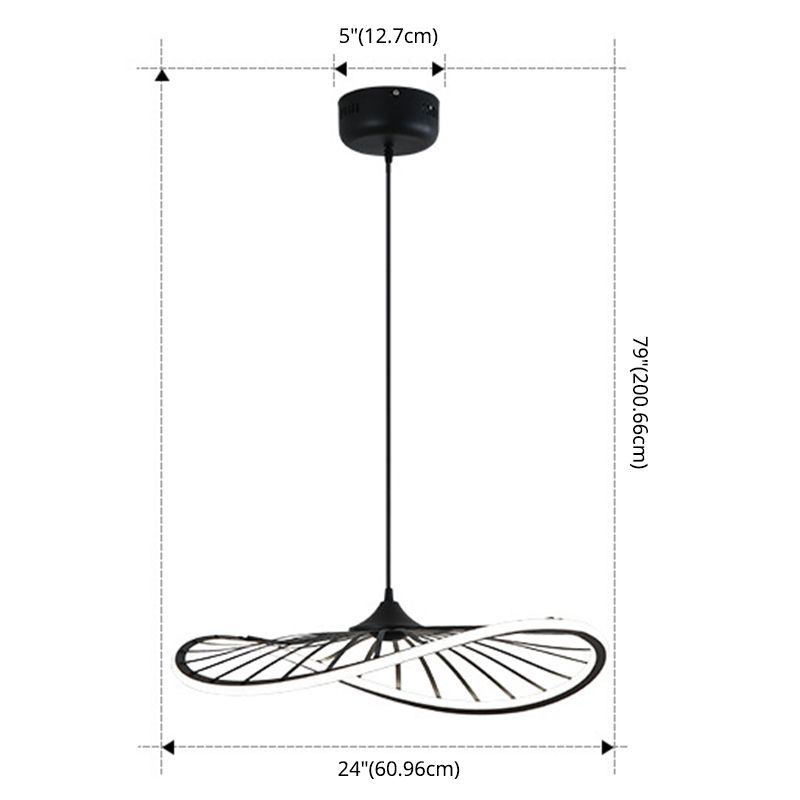 Luz colgante de negro de colgante en forma de alambre de alambre de hierro para el comedor para comedor