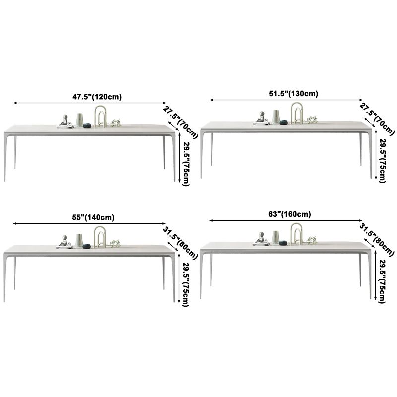 Table à manger en pierre fritrée moderne Rectangle Utilisation à la maison avec 4 jambes
