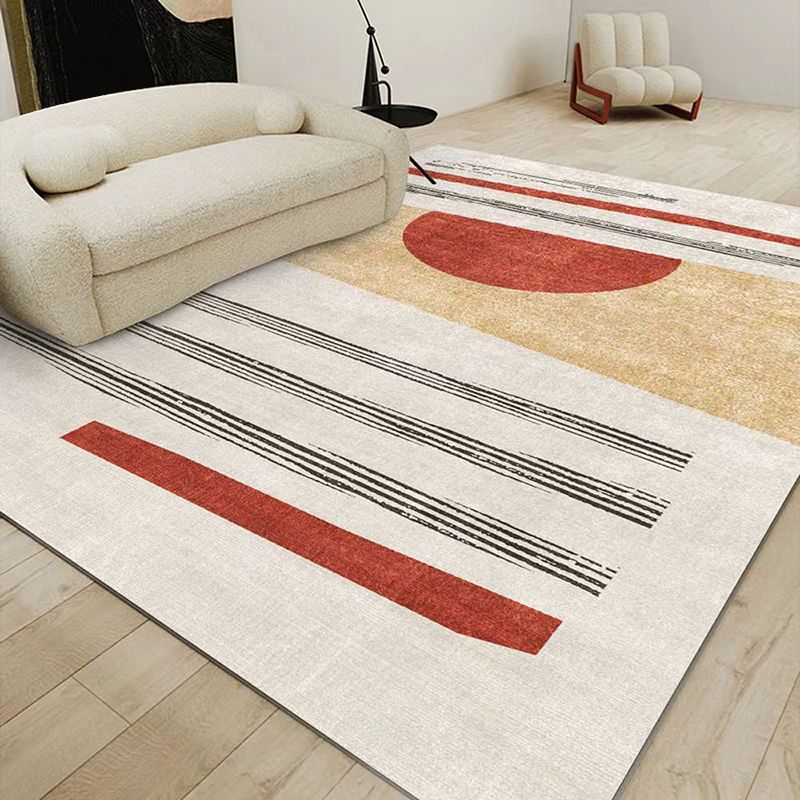 Orange Modern Carpet Polyester Color Lump Carpet Washable Rug for Living Room