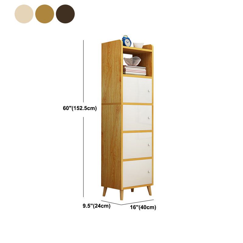 9.4" W Modern Wooden Bookshelf Closed Back Shelf Bookcase with Doors