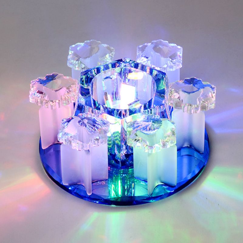 Mushroom Shaped Crystal Downlight Modern LED Flush Mount Recessed Lighting for Hallway