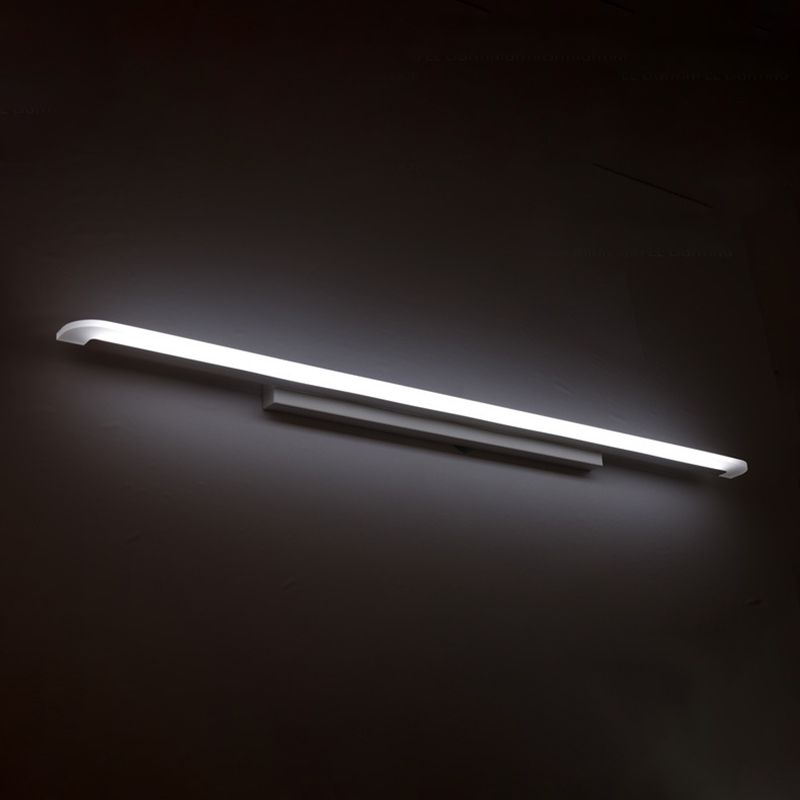 1 Light Linear Vanity Lighting Fixtures Modern Style Metal LED Mirror Lights in White