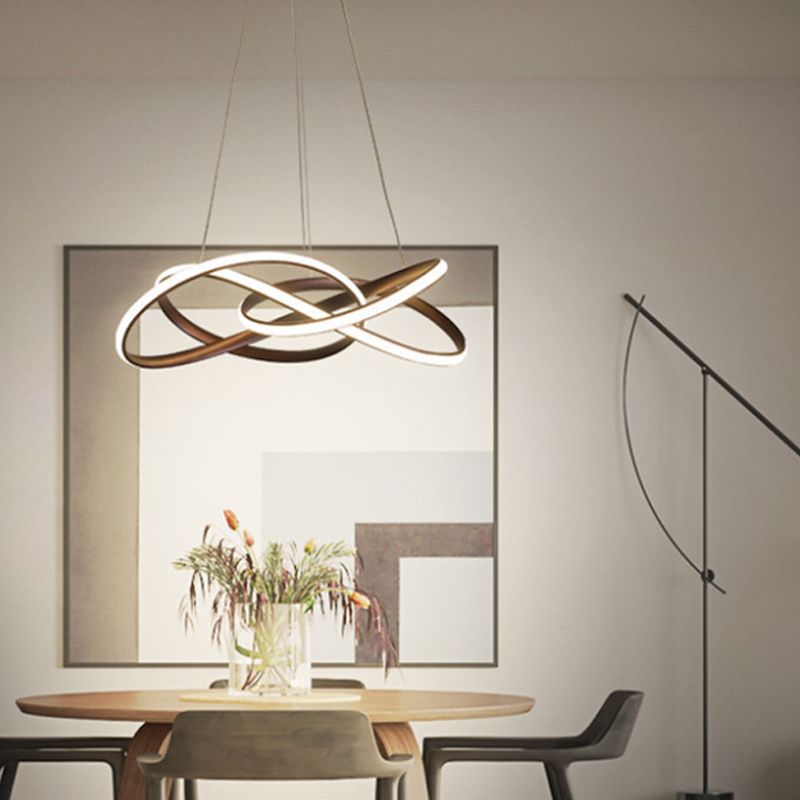 Aluminum Pendant Light Linear Modern LED Ceiling Light for Dining Room