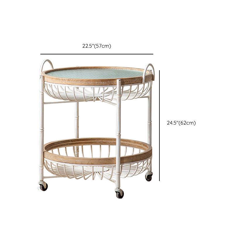 Metal Cross Legs End Table White Glass Top Accent Side Table