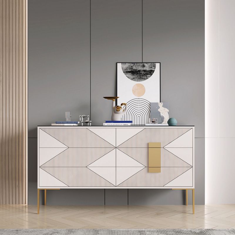 15.6-inch Width Storage Chest Classic Glam Stone Storage Chest Dresser