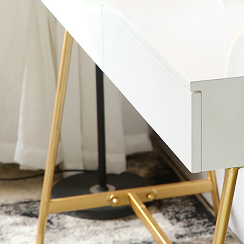 15.74" Wide Makeup Vanity Desk Bright White Vanity Tables with 2 Storage Drawers