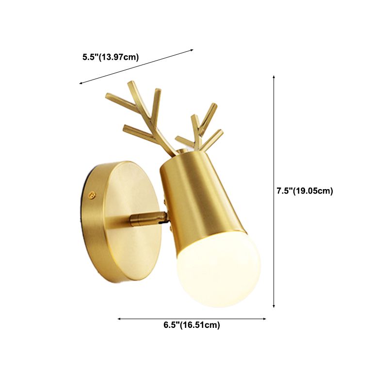 Metal Wall Lighting Modern Style Sconce Lamp in Gold for Bathroom