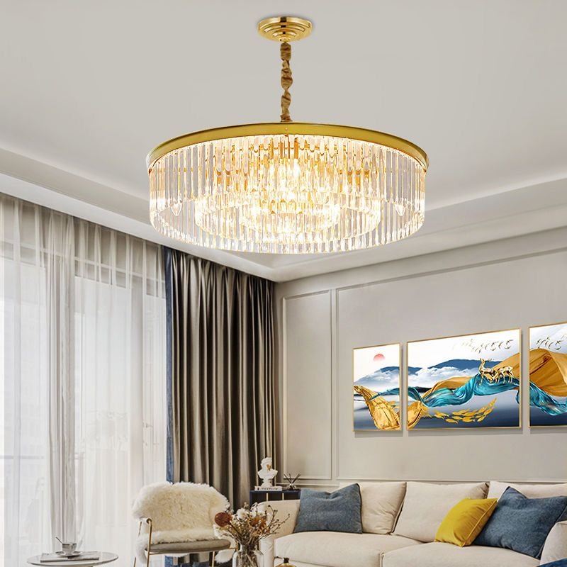 Plafonnier rond en cristal de Style Simple et moderne, luminaire décoratif d'intérieur, idéal pour un salon