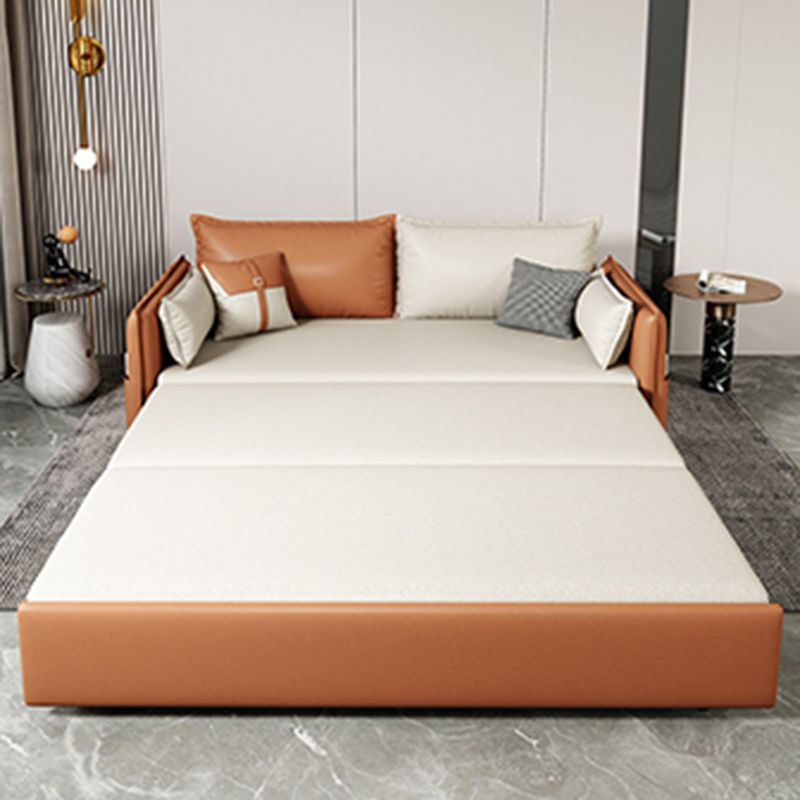 32" Wide Scandinavian Sleeper Sofa Futon Faux Leather Sleeper Sofa