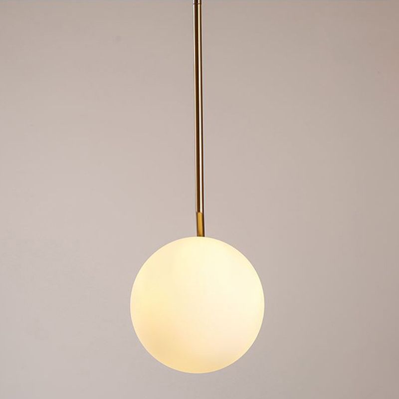 Crema Glass Globe Sospensione Lampada Minimalista 1 Lampada a sospensione per il ristorante
