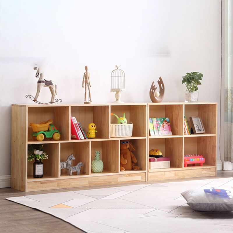 Contemporary Standard Bookshelf Wooden Natural Bookcase with Shelves