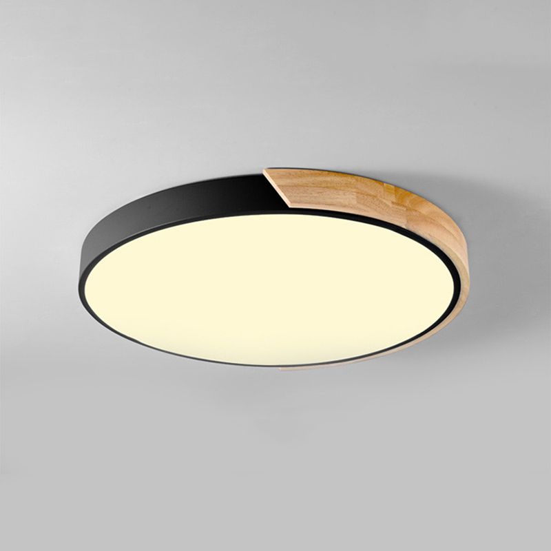 Lámpara de techo empotrada de acrílico, iluminación redonda de montaje empotrado de estilo moderno con 1 luz