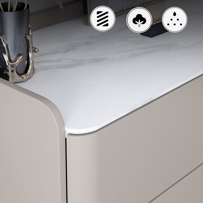 Glam Stone Storage Chest Bedroom 15.7" Wide Vertical Chest with Drawers